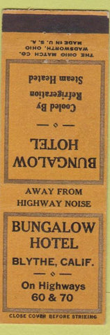 Matchbook Cover - Bungalow Hotel Blythe CA
