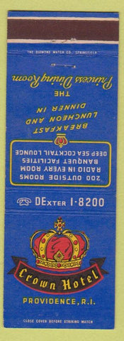 Matchbook Cover - Crown Hotel Providence RI