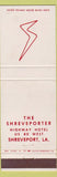 Matchbook Cover - Shreveporter Hotel Shreveport LA WEAR