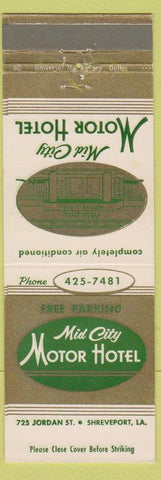 Matchbook Cover - Mid City Motor Hotel Shreveport LA