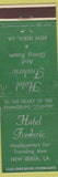 Matchbook Cover - Hotel Frederic New Iberia LA