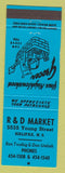 Matchbook Cover - R and D Market Halifax NS blue