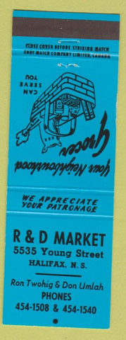Matchbook Cover - R and D Market Halifax NS blue