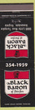 Matchbook Cover - Black Baron of Fairfax Annandale VA