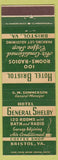 Matchbook Cover - Hotel Brisol General Shelby Bristol VA