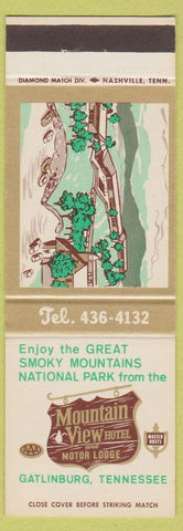 Matchbook Cover - Mountain View Hotel Gatlinburg TN