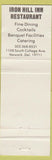 Matchbook Cover - Iron Hill Restaurant Newark DE eagle