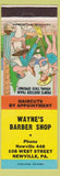 Matchbook Cover - Wayne's Barber Shop Newville PA hillbilly Paw's Dustier