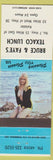 Matchbook Cover - Bruce Faye's Texaco oil gas Kaladar ON pinup blue band