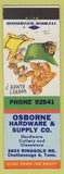 Matchbook Cover - Osborne Hardware Chattanooga TN