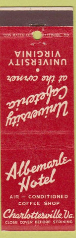 Matchbook Cover - Albemarle Hotel Charlottesville VA
