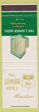 Matchbook Cover - Lamar Hotel Houston TX