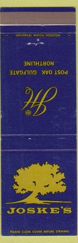 Matchbook Cover - Joske's Department Stores Houston TX blue