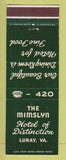 Matchbook Cover - Mimslyn Hotel Luray VA