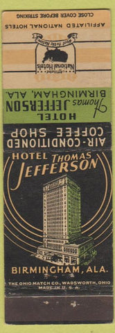Matchbook Cover - Hotel Thomas Jefferson Birmingham AL