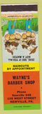 Matchbook Cover - Wayne's Barber Shop Newville PA hillbilly mmoonshine