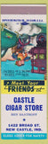 Matchbook Cover - Castle Cigar Shop Saathoff New Castle IN safety bike scene