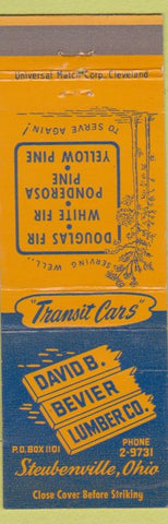 Matchbook Cover - David Bevier Lumber Steubenville OH WEAR