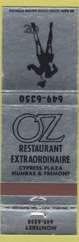 Matchbook Cover - Oz Restaurant Montrey CA girlie