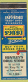 Matchbook Cover - Huntley's Drug Stores Hamilton? ON