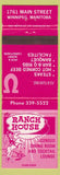 Matchbook Cover - Ranch House Restaurant Winnipeg MB cowboy