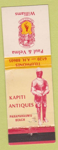 Matchbook Cover - Kapitki Antiques Paraparaumu Beach New Zealand Knight WEAR