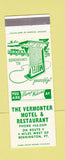 Matchbook Cover - Vermonter Motel Restaurant Bennington VT