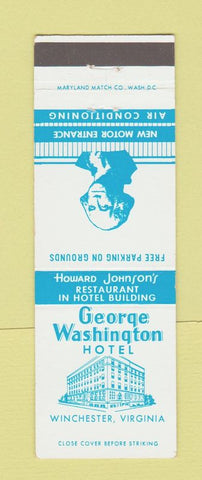 Matchbook Cover - George Washington Hotel Winchester VA #1