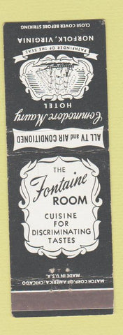 Matchbook Cover - Commodore Maury Hotel Norfolk VA
