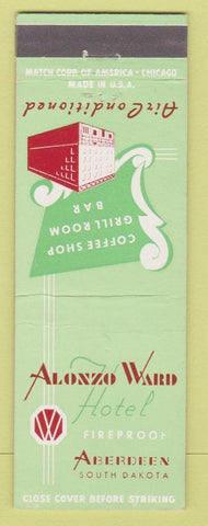 Matchbook Cover - Alonzo Ward Hotel Aberdeen SD