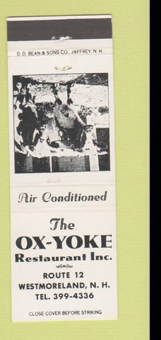 Matchbook Cover - Ox Yoke Restaurant Westmoreland NH