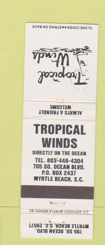 Matchbook Cover - Tropical Winds Myrtle Beach SC WEAR