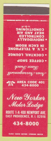 Matchbook Cover - New Yorker Motor Lodge East Providence RI