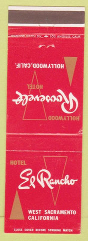 Matchbook Cover - Hotel El Rancho West Sacramento CA Hollywood Roosevelt
