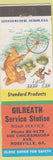 Matchbook Cover - Gilreath Standard Service oil gas Rossville GA #2