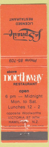 Matchbook Cover - La Spiraile Restaurant Hamilton New Zealand