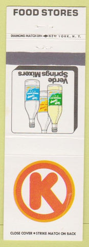 Matchbook Cover - Circle K Food Stores Verde Mixers Soda