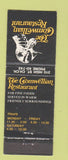 Matchbook Cover - Cromwellian Restaurant New Zealand