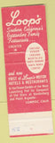 Matchbook Cover - Loops Motor Hotel Restaurant Lompoc CA