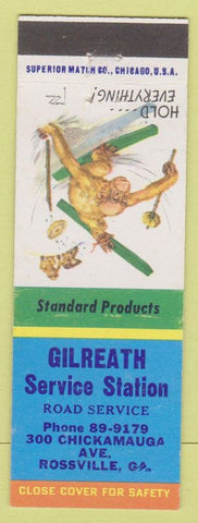 Matchbook Cover - Gilreath Standard Service oil gas Rossville GA #4