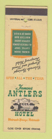 Matchbook Cover - Antlers Hotel Colorado Springs