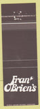 Matchbook Cover Fran Obriens Annapolis Philadelphia Washington DC Rehoboth Beach