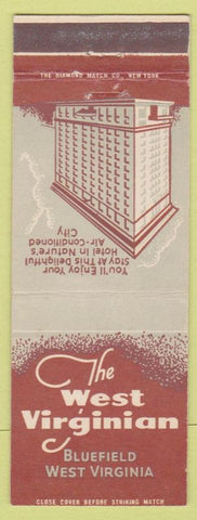 Matchbook Cover - West Virginian Hotel Bluefield WV