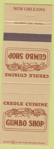 Matchbook Cover - Gumbo Shop Creole Cuisine New Orleans LA