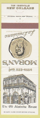 Matchbook Cover - Moran's La Louisiane Restaurant New Orleans LA Absinthe House