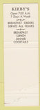 Matchbook Cover - Kirbys Restaurant El Cerrito CA