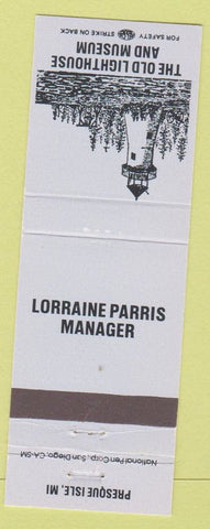 Matchbook Cover - Old Lighthouse and Museum Presque Isle MI