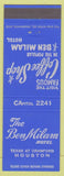 Matchbook Cover - Ben Milan Hotel Houston TX blue