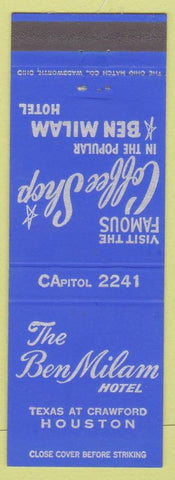Matchbook Cover - Ben Milan Hotel Houston TX blue
