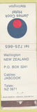 Matchbook Cover - James Cook Hotel Wellington New Zealand WEAR